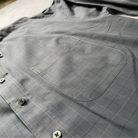 RARE Genuine Burberry London 100% Cotton Blue Gray Tan Plaid Long Sleeve Shirt - Picture 3 of 7